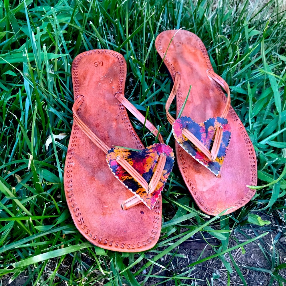 Handmade African flip flops